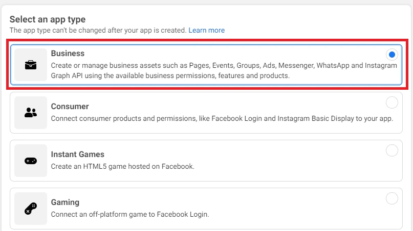 Business app type