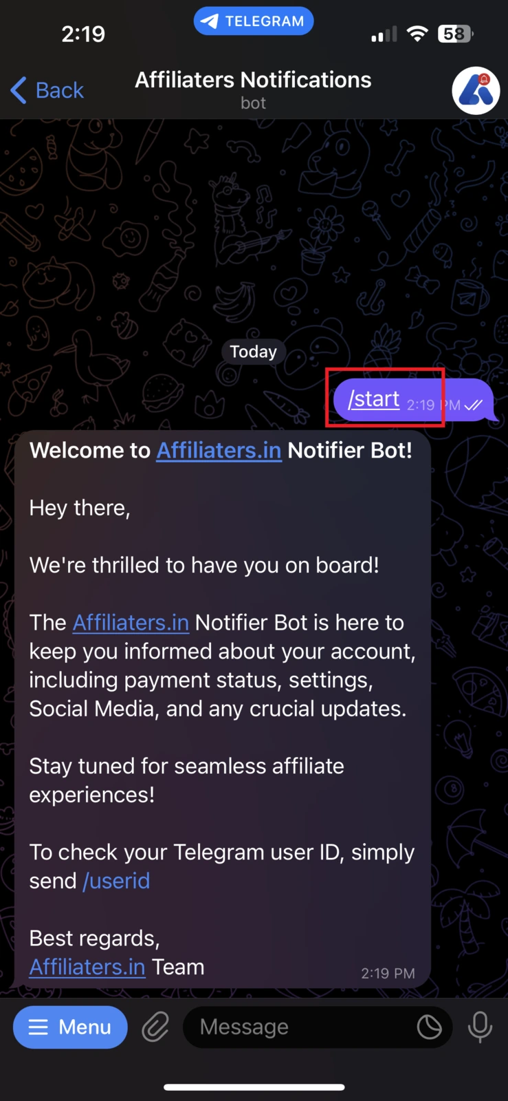 Starting AffiliatersNotifyBot