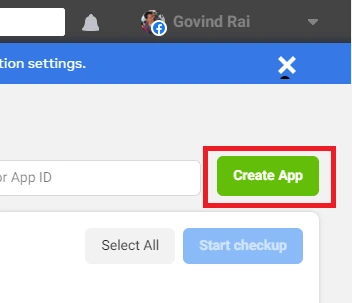 Create App button