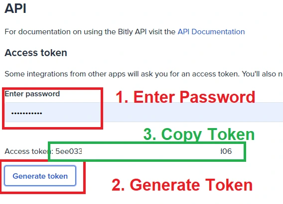 Generate Token button
